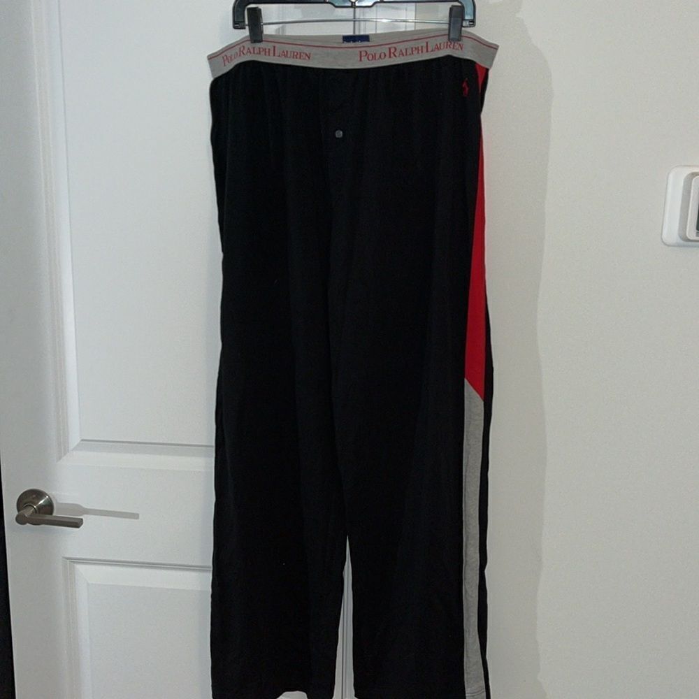 New Polo Ralph Lauren Black Gray Red Pony cotton lounge casual sleepwear pants